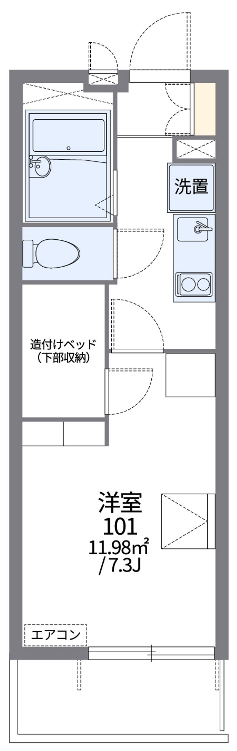 レオパレスフローラ小山 間取図