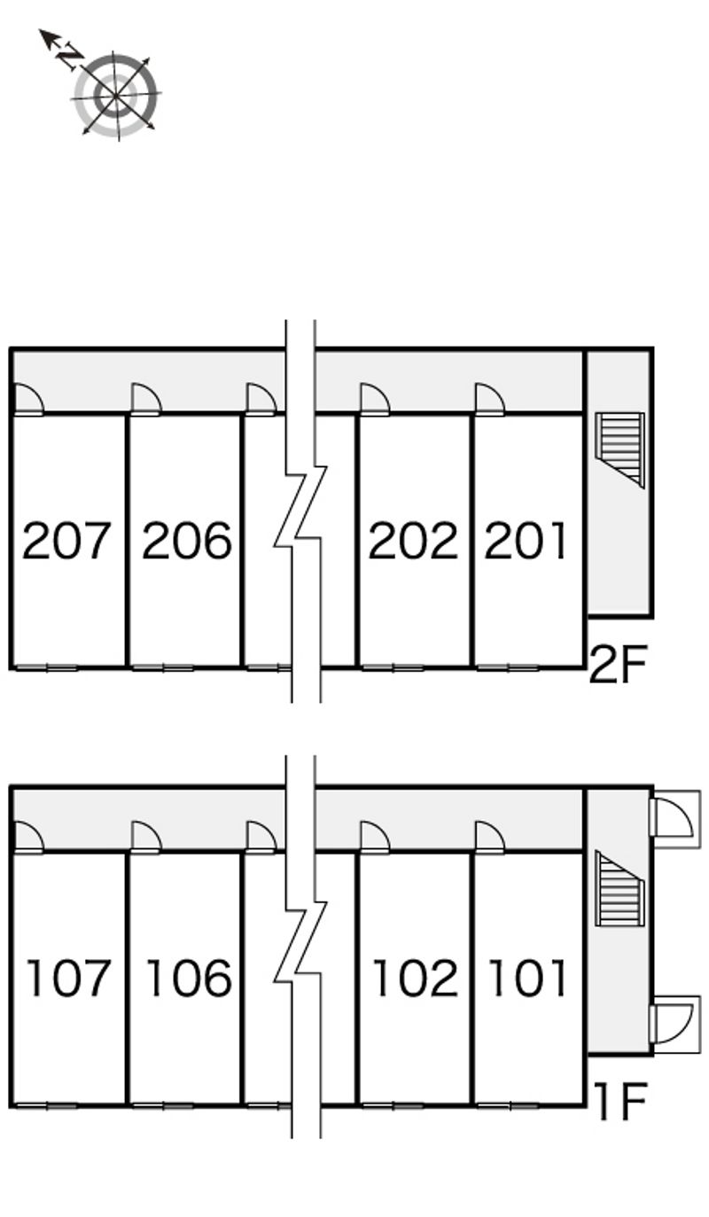 レオパレス北公園　Ⅱ 間取り配置図