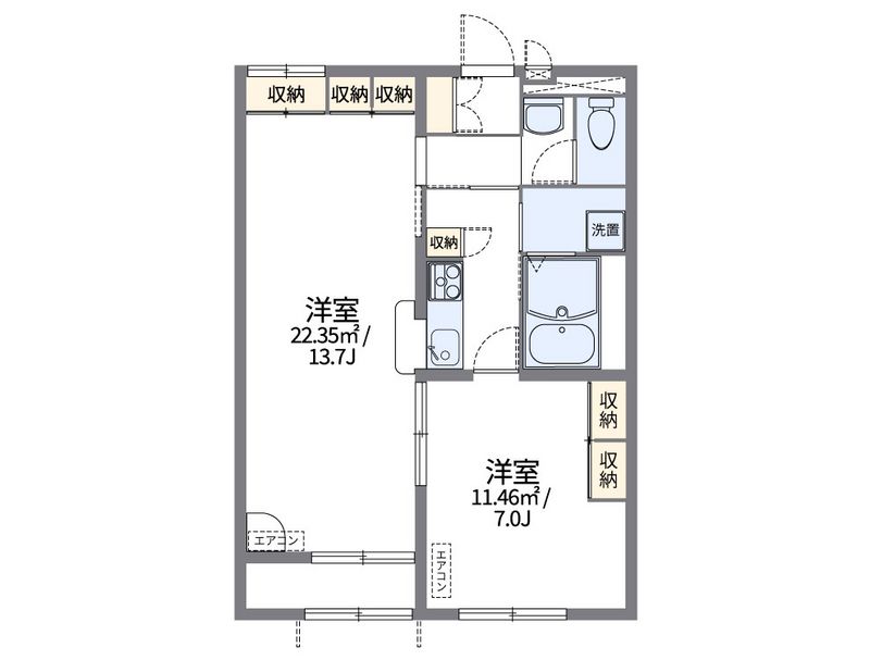 レオパレスアイコート川南 間取図