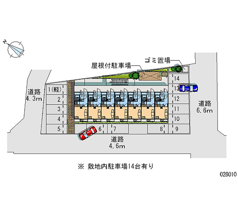 レオパレスサンローズ仲原 月極駐車場