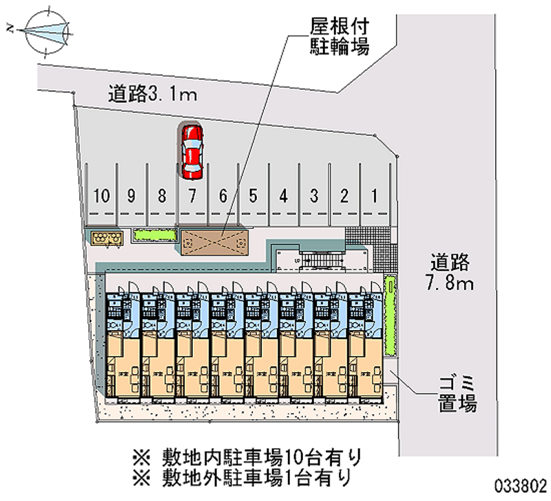 レオパレスグレース小松 月極駐車場