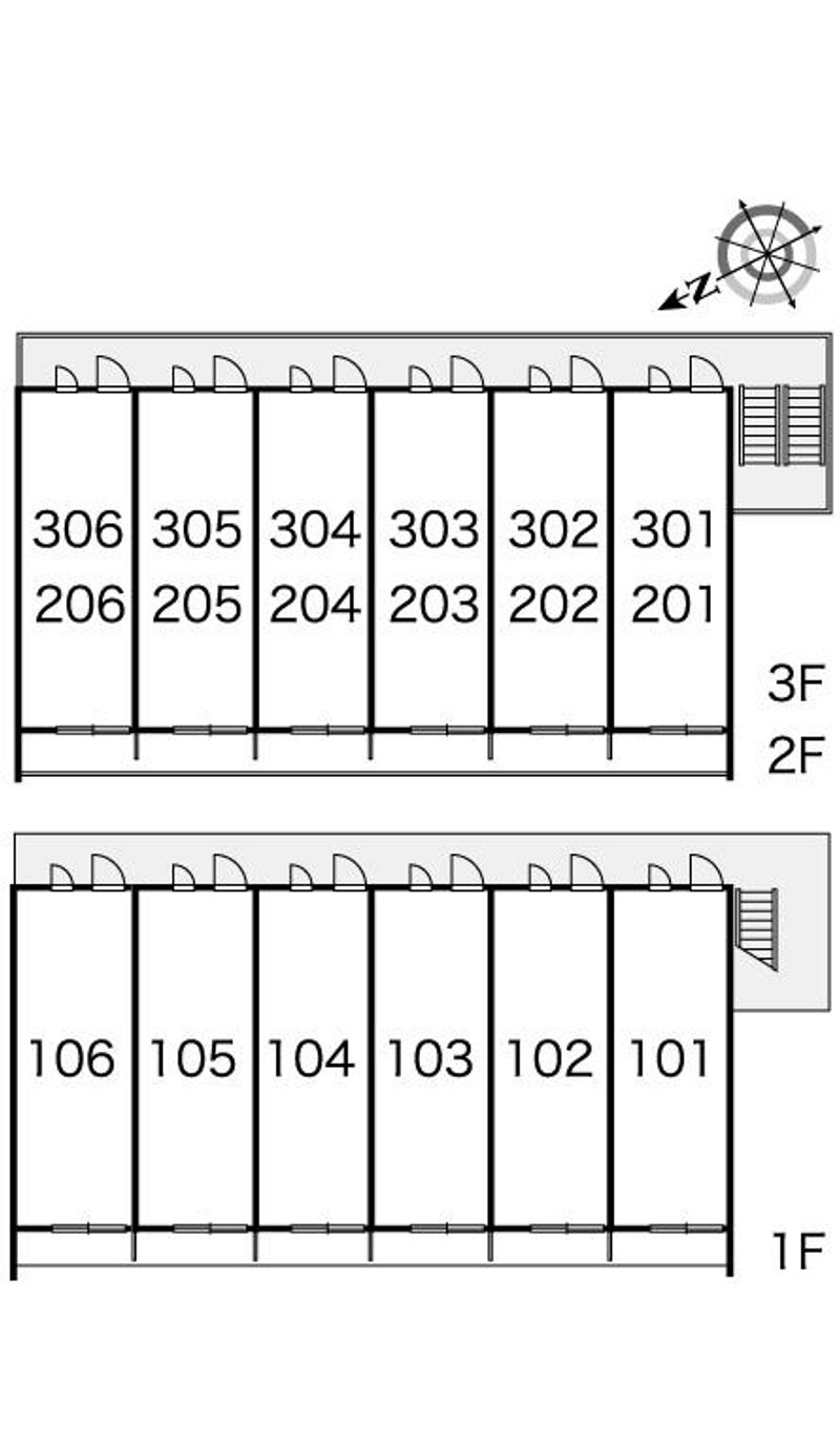 レオパレスのぞみⅡ 間取配置図