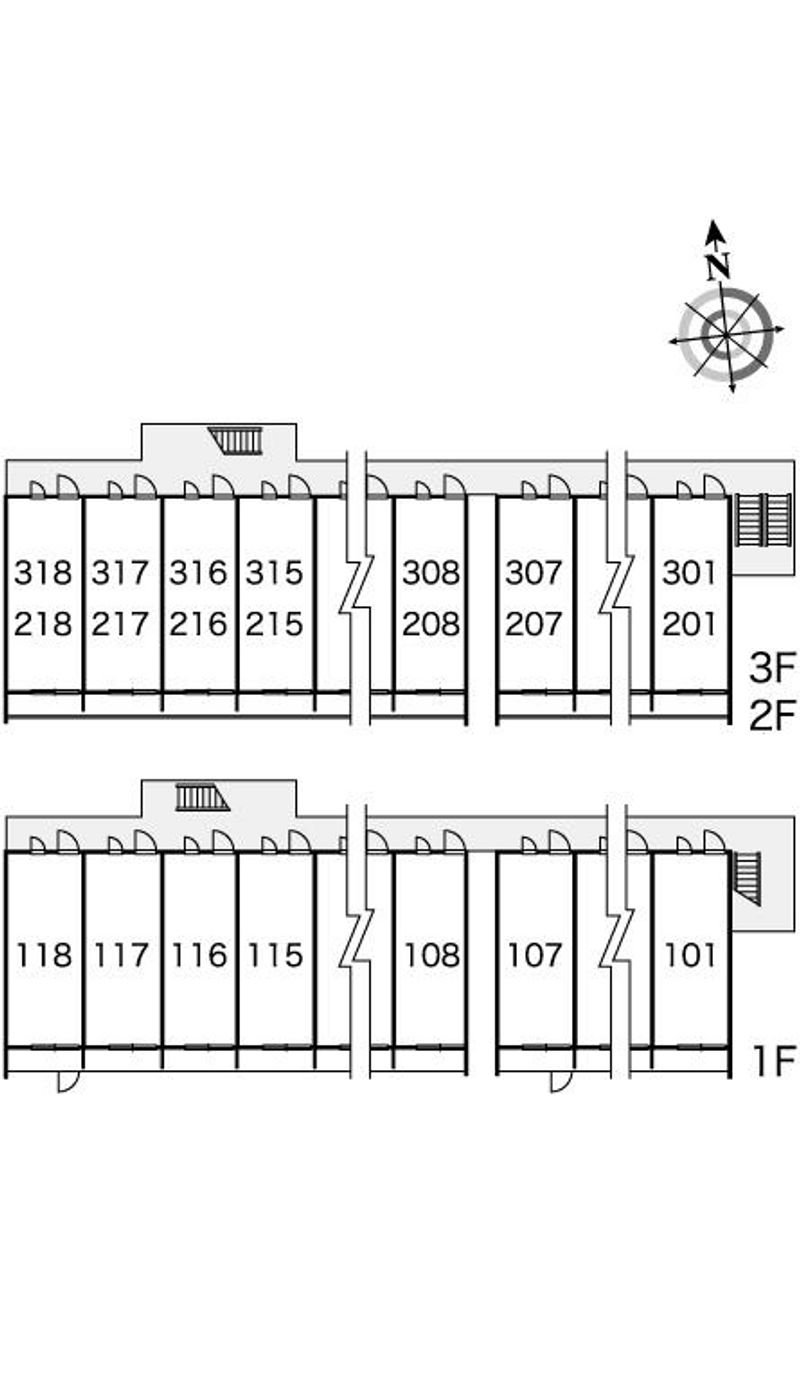 レオパレス南高浜 間取り配置図