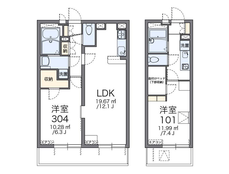 レオパレスリバーサイド西水元Ⅱ 間取図