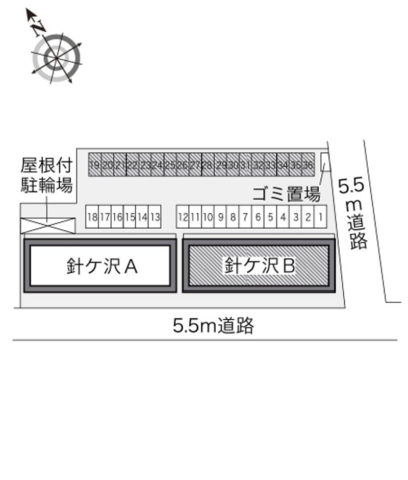 レオパレス針ヶ沢Ｂ 配置図
