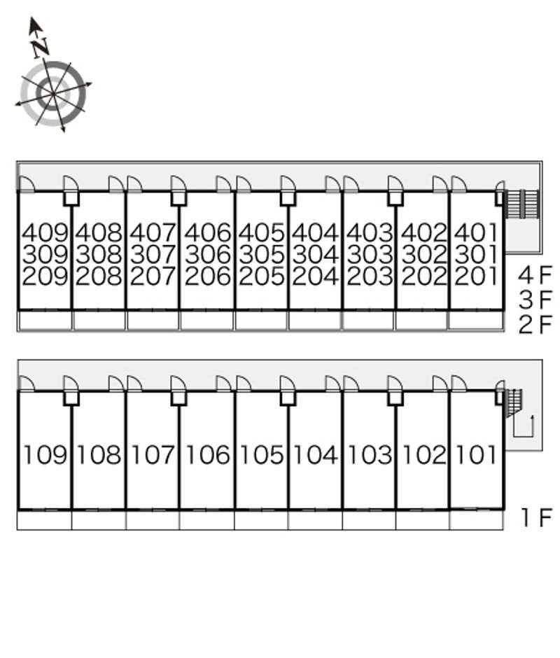 レオパレスパルコートＡ 間取配置図