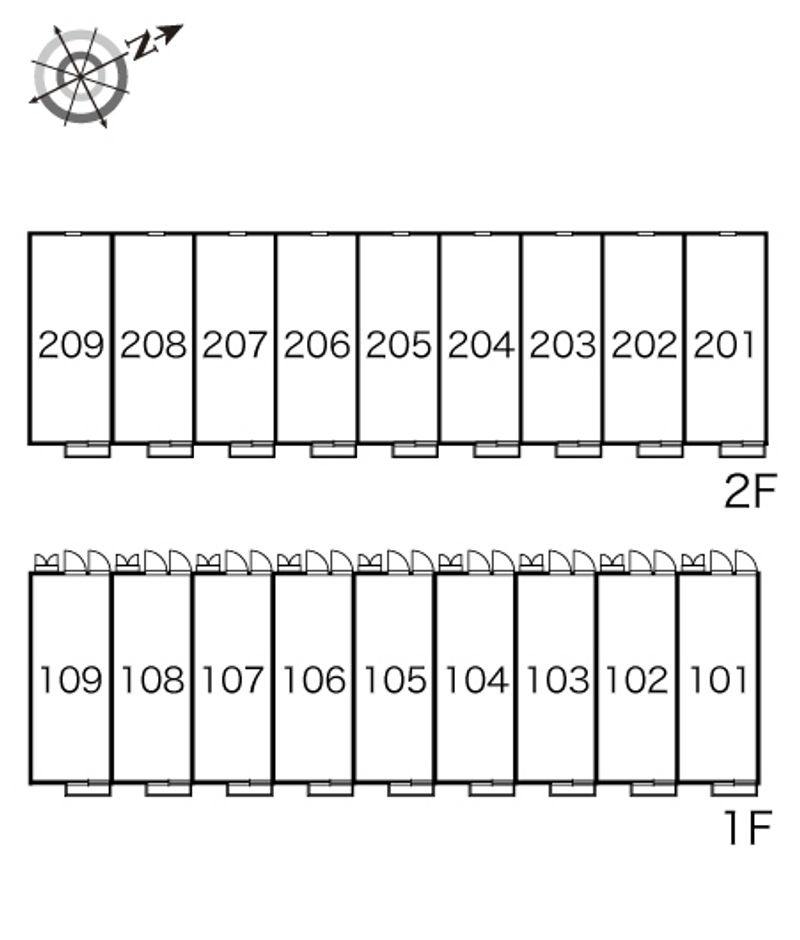 レオパレスグリーンコート　小栗 間取配置図