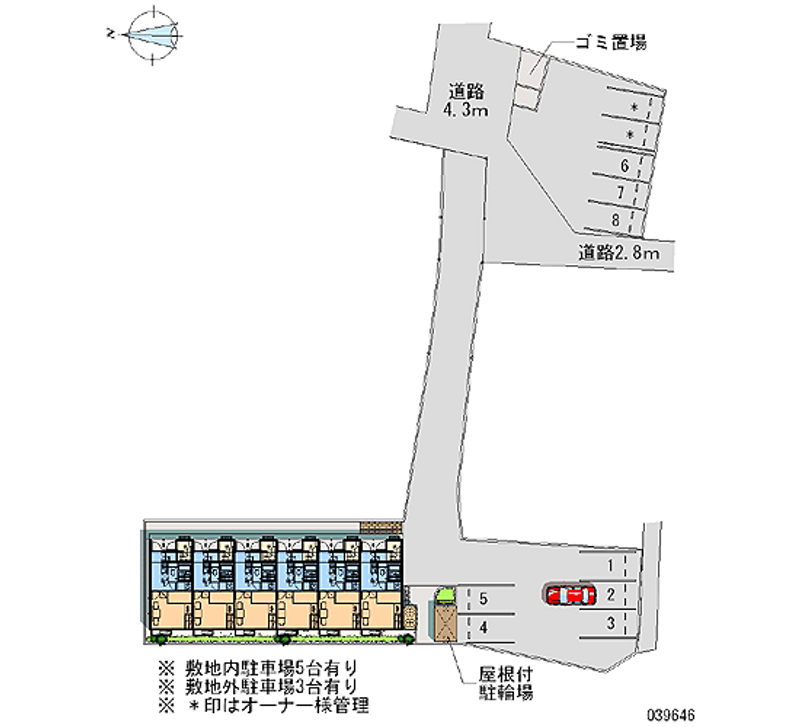 レオパレスたんぽぽハイツ 月極駐車場