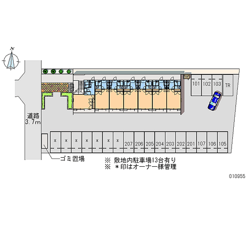 レオパレスナカス 月極駐車場