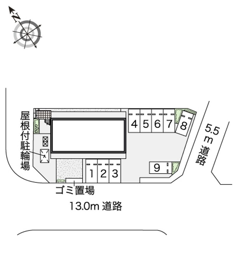 レオパレスピュアハイツ学研台 配置図