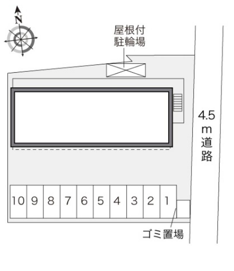 レオパレスウォーターリリィ北方 駐車場