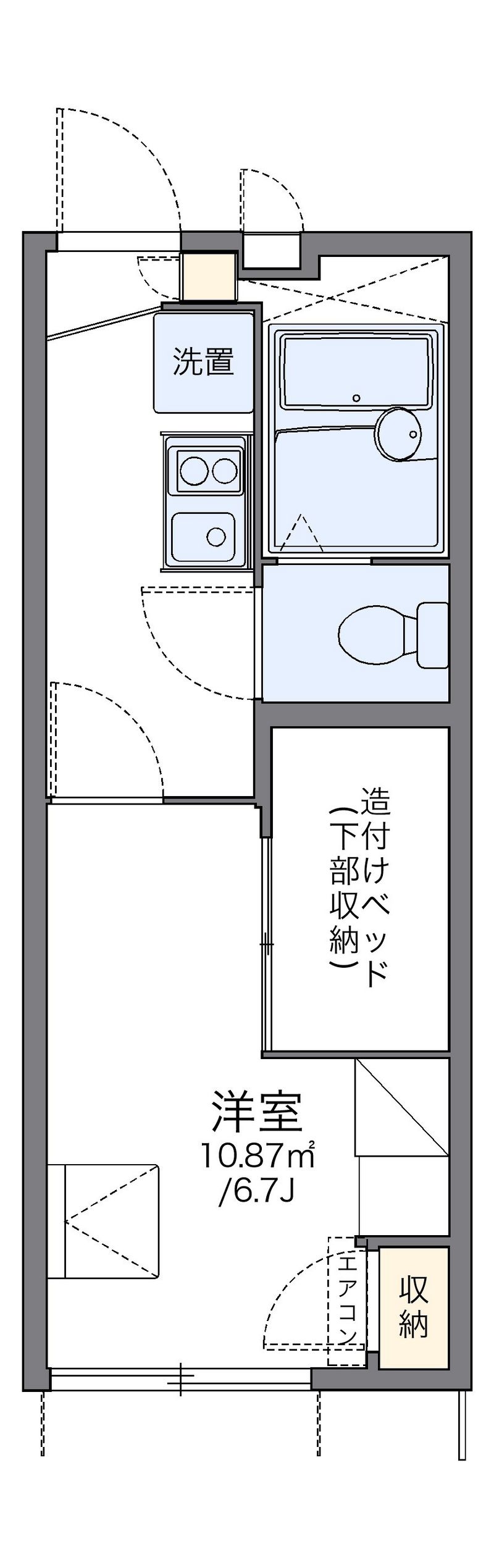レオパレスアクアブルー青谷 間取図