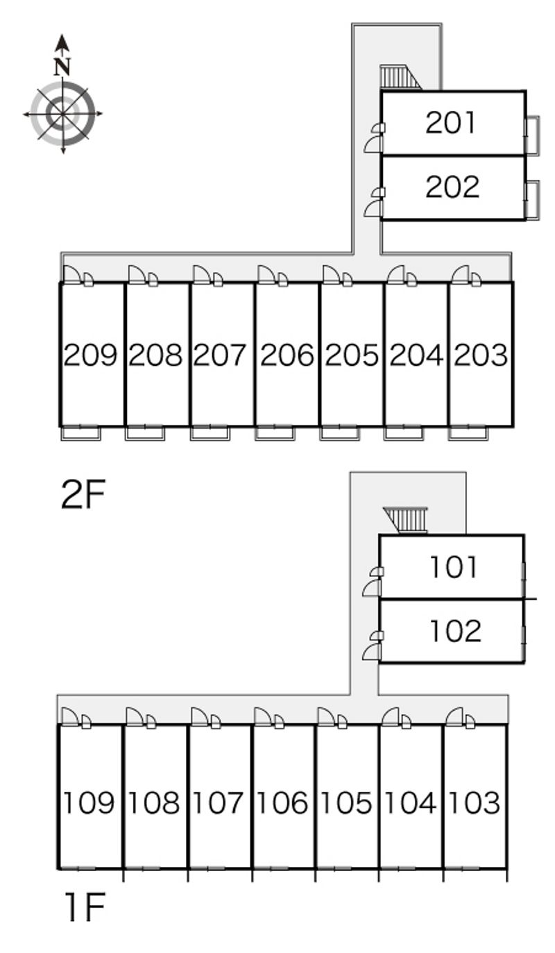レオパレスタウンコート観音寺 間取配置図
