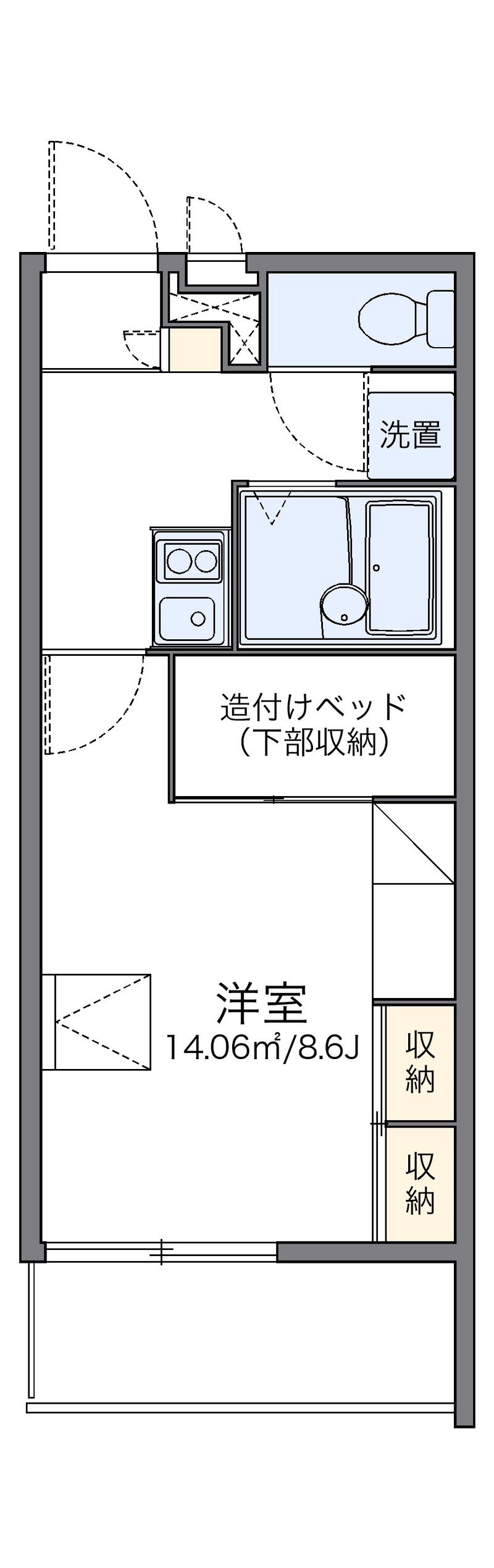 レオパレスシード上堂Ⅱ 間取図