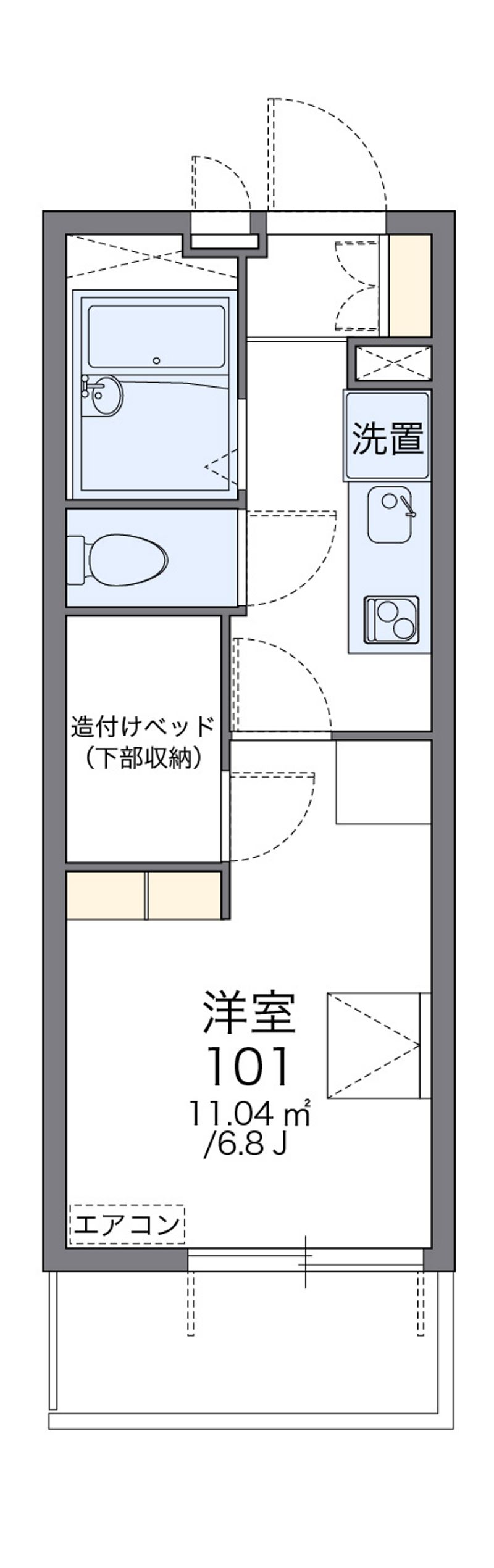 レオパレスブルーム　スミ 間取図