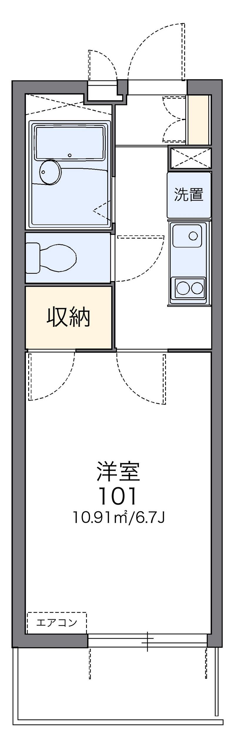 レオパレスエスポワール新宿町 間取図