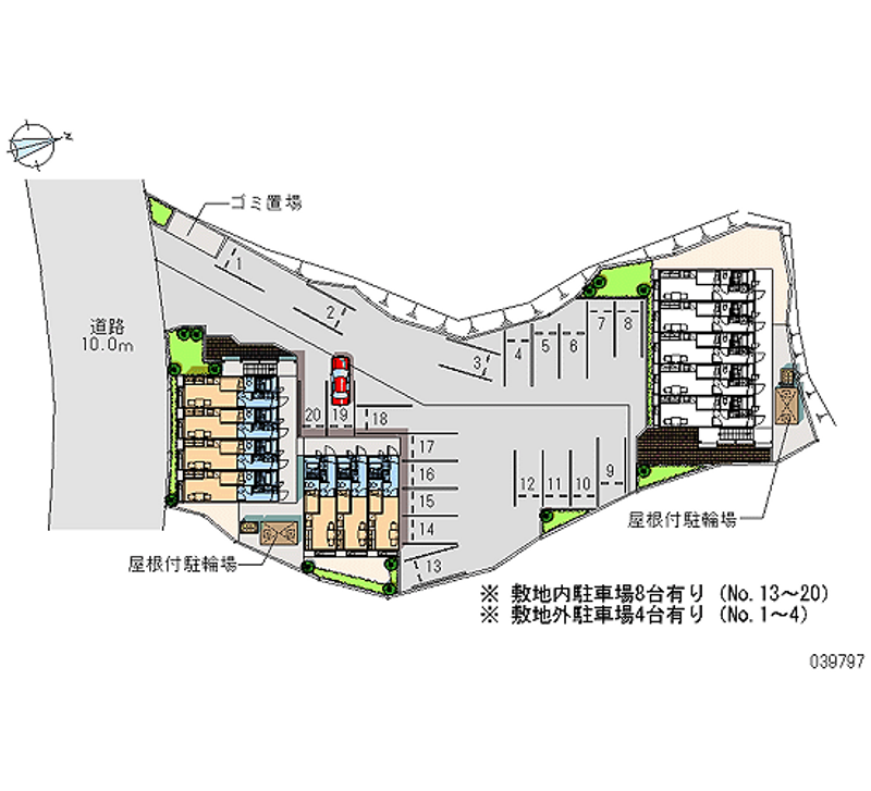 レオパレス白沢台Ａ 月極駐車場