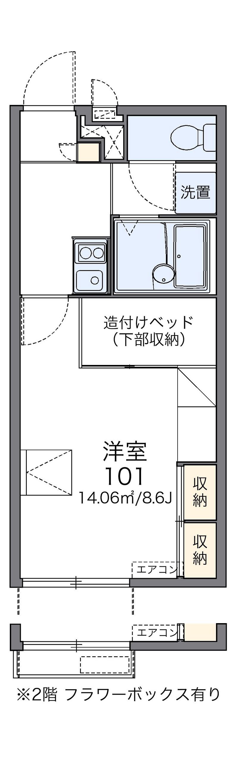 レオパレス中川２１５ 間取図