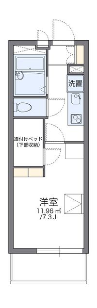 レオパレスリバーサイド天神 間取り図