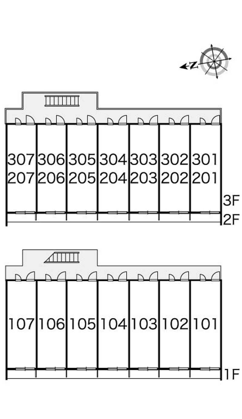 レオパレス緑丘 間取配置図