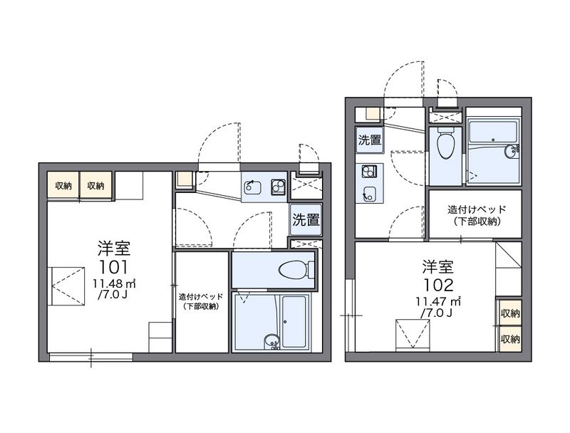 レオパレスグリーンリーフ 間取図
