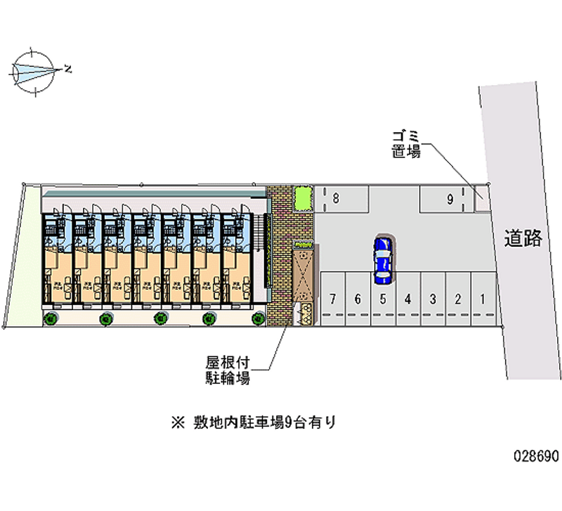 レオパレスやまと 月極駐車場