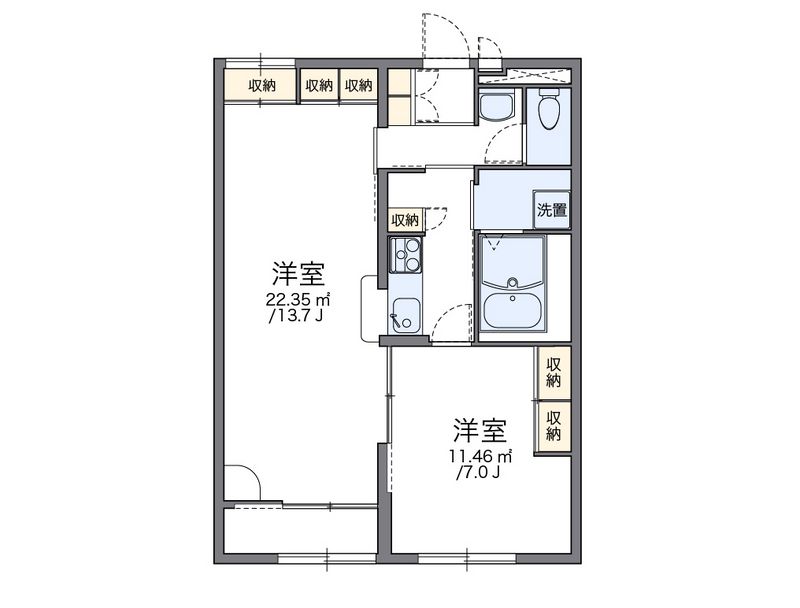 レオパレスきじの里Ｇ 間取図