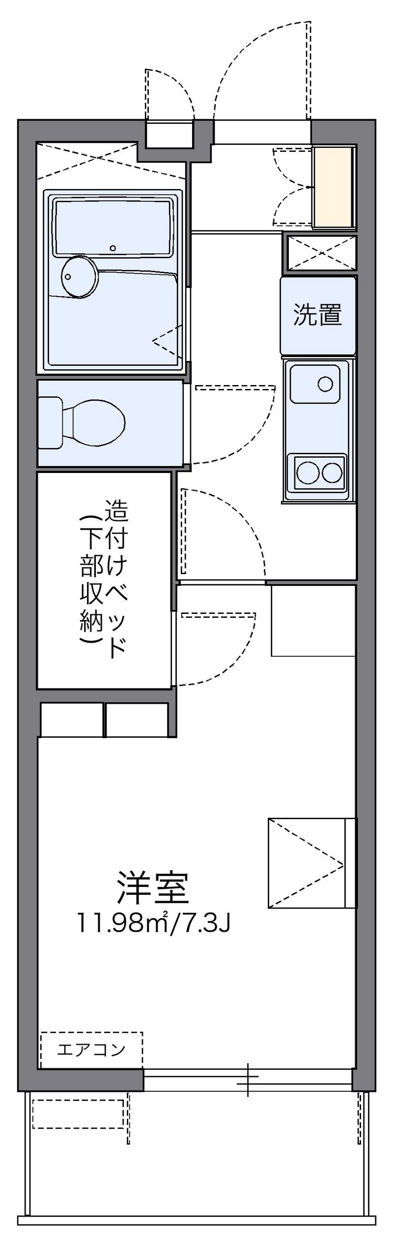 レオパレスルミュールⅢ 間取図