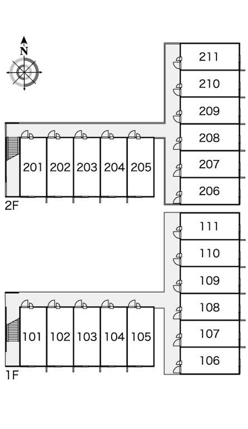 レオパレスシャトー　西門 間取配置図