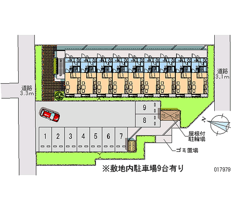 レオパレス志とも 月極駐車場