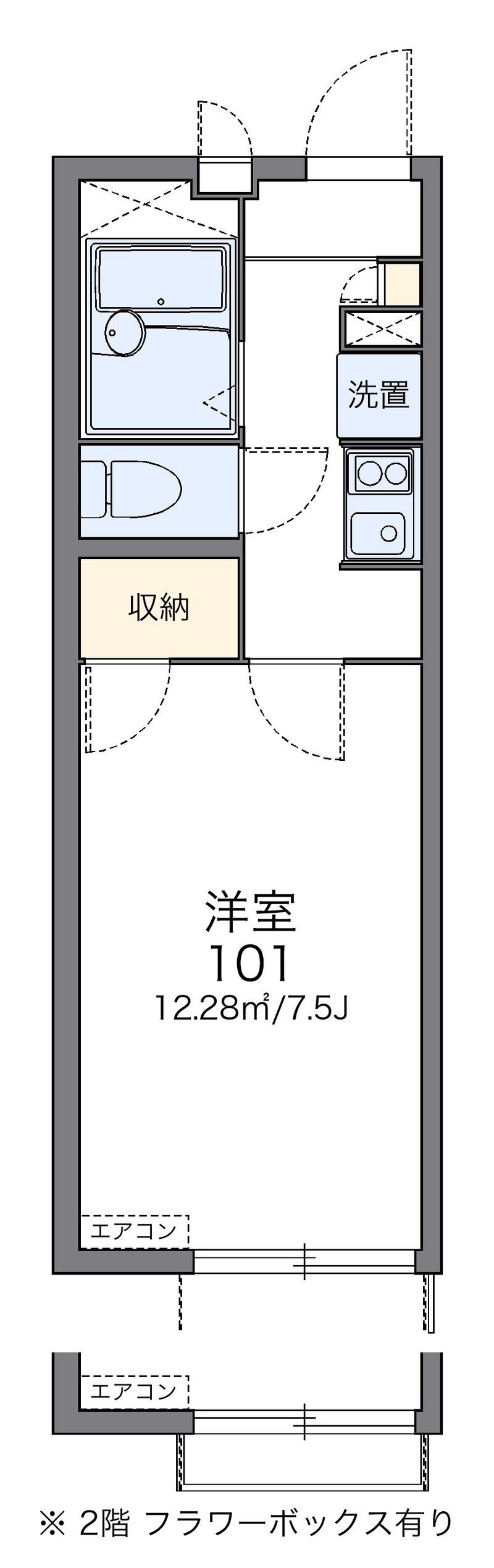 レオパレスモア天王 間取図