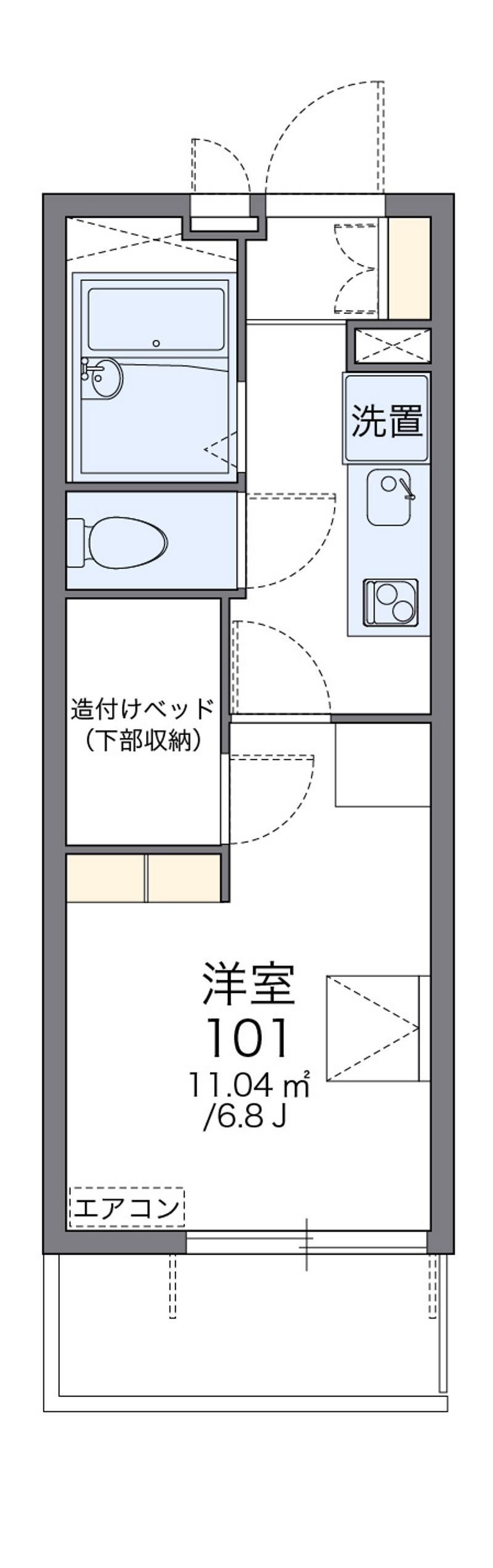レオパレスグリーンハイツ島崎 間取図