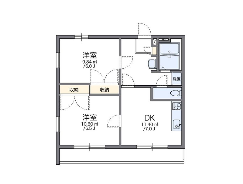 レオパレス翼Ⅳ 間取図