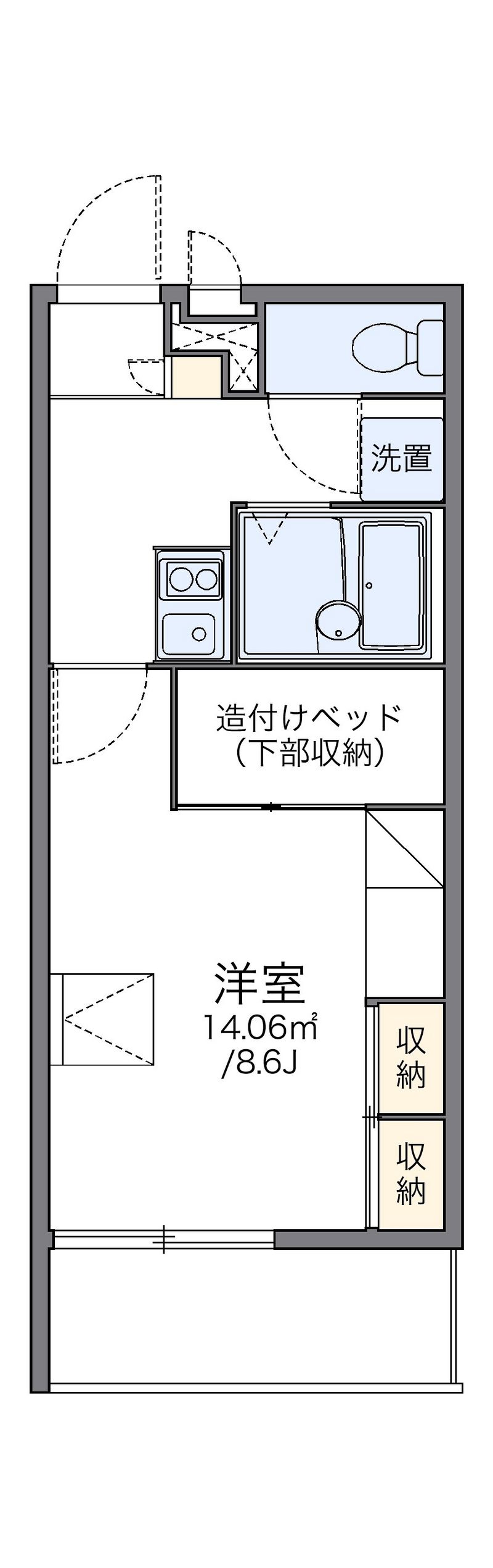 レオパレスラルマン　福岡町 間取図