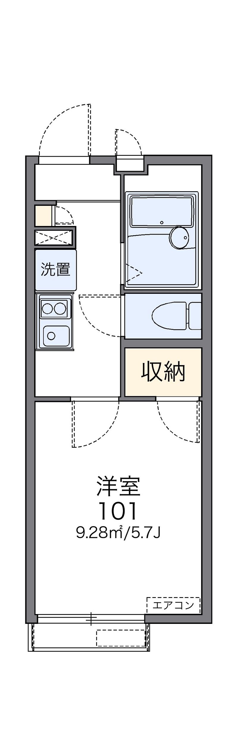 レオパレスウィステリア　Ⅰ 間取図