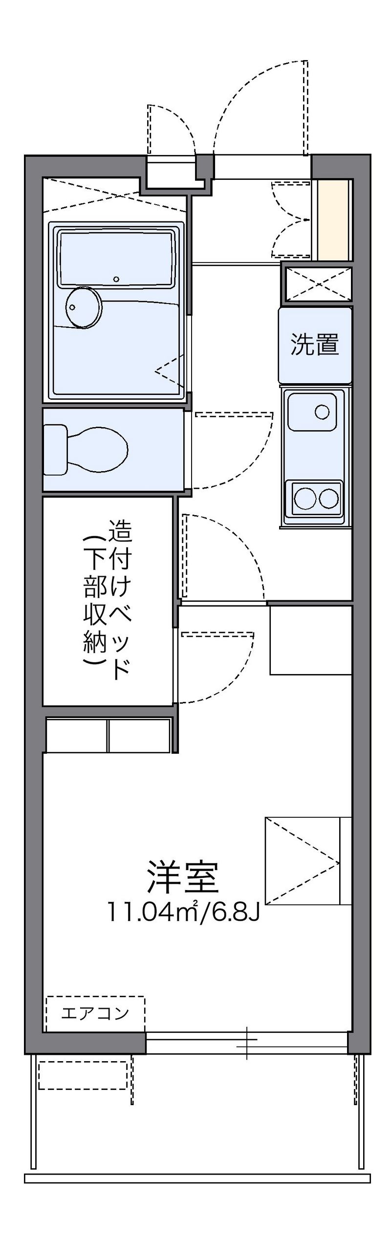 レオパレス白ゆり 間取図