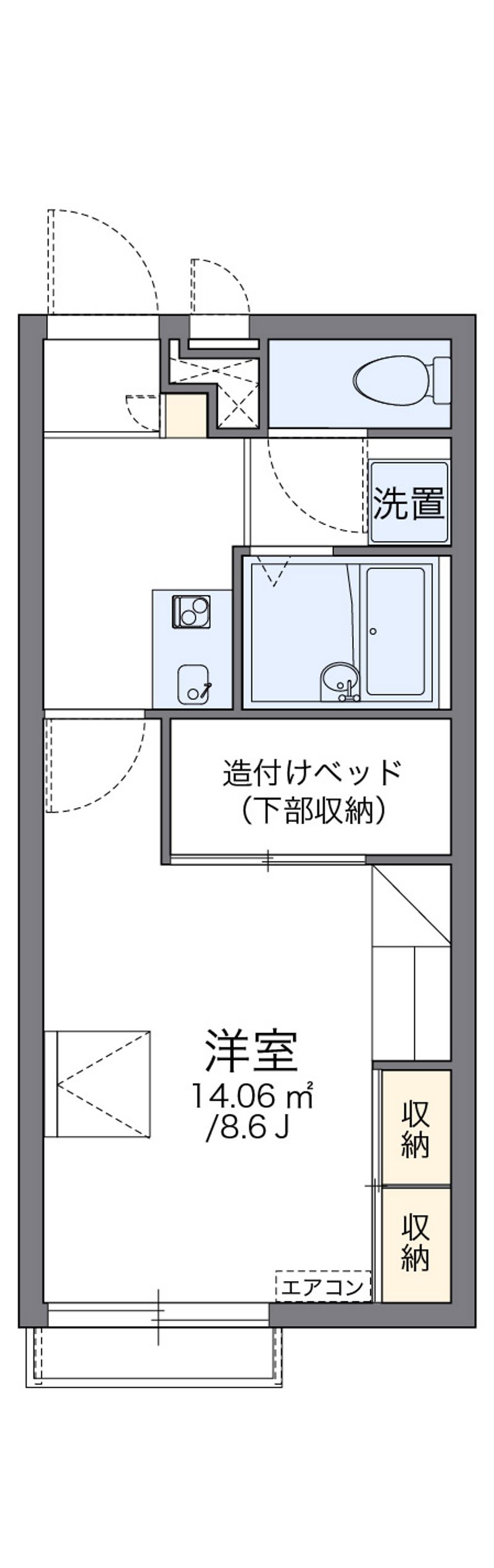 レオパレスイーハートーブ 間取図