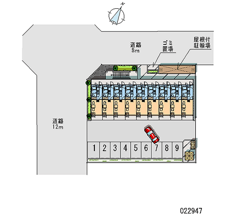 レオパレスブルファーニ 月極駐車場