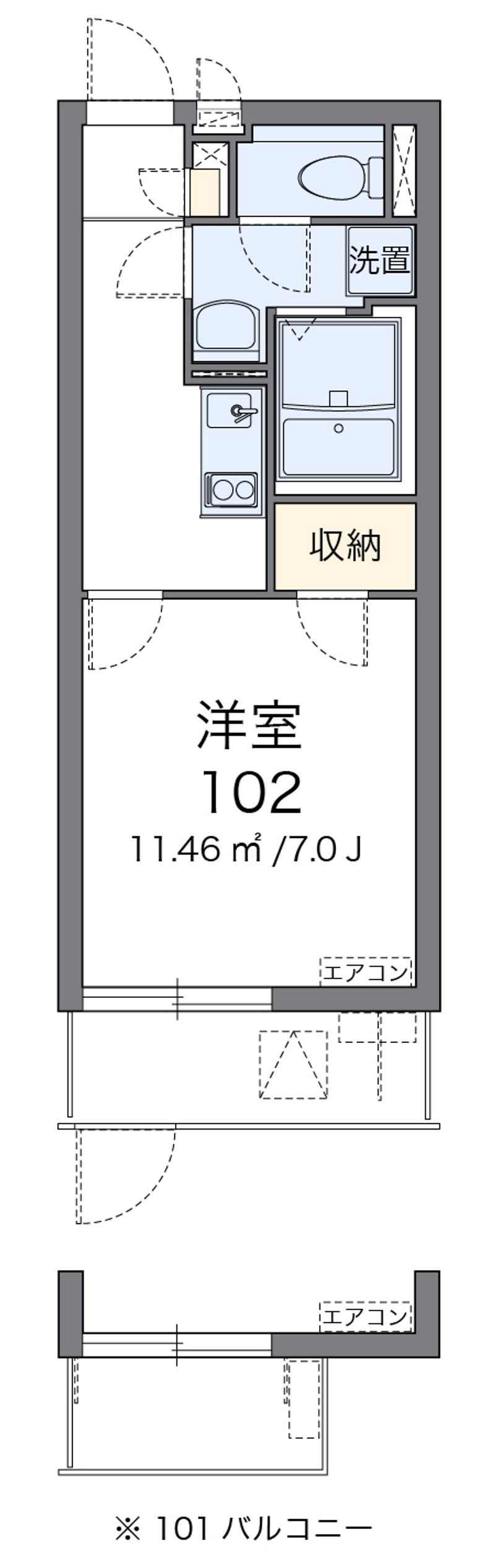 クレイノ粉浜 間取図
