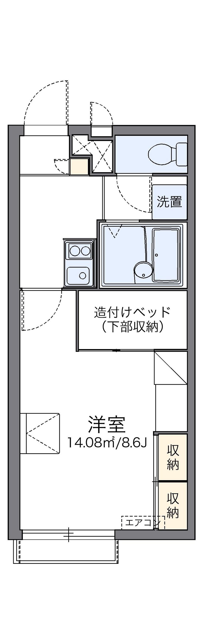 レオパレスソレイル横田Ⅱ 間取図