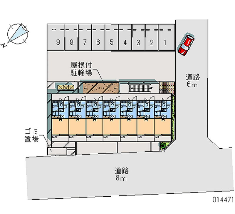 レオパレスひびき 月極駐車場