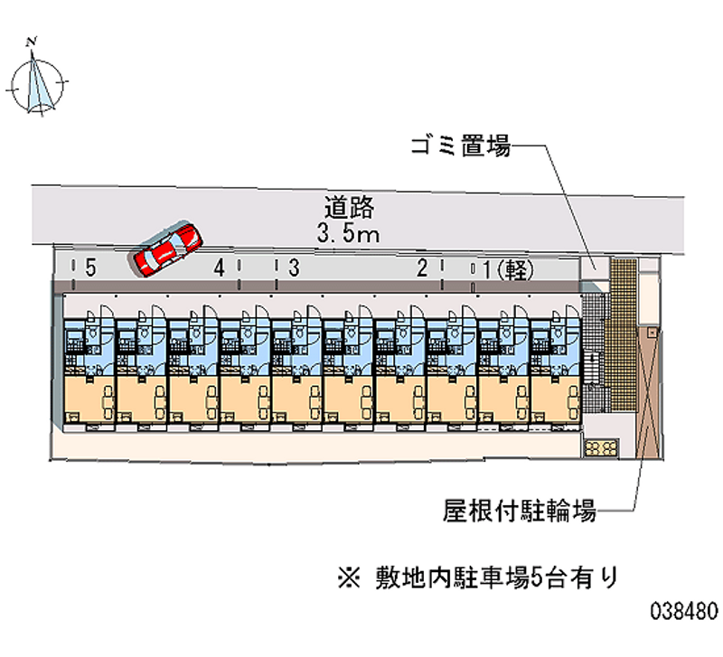 レオパレスセントラル島崎 月極駐車場