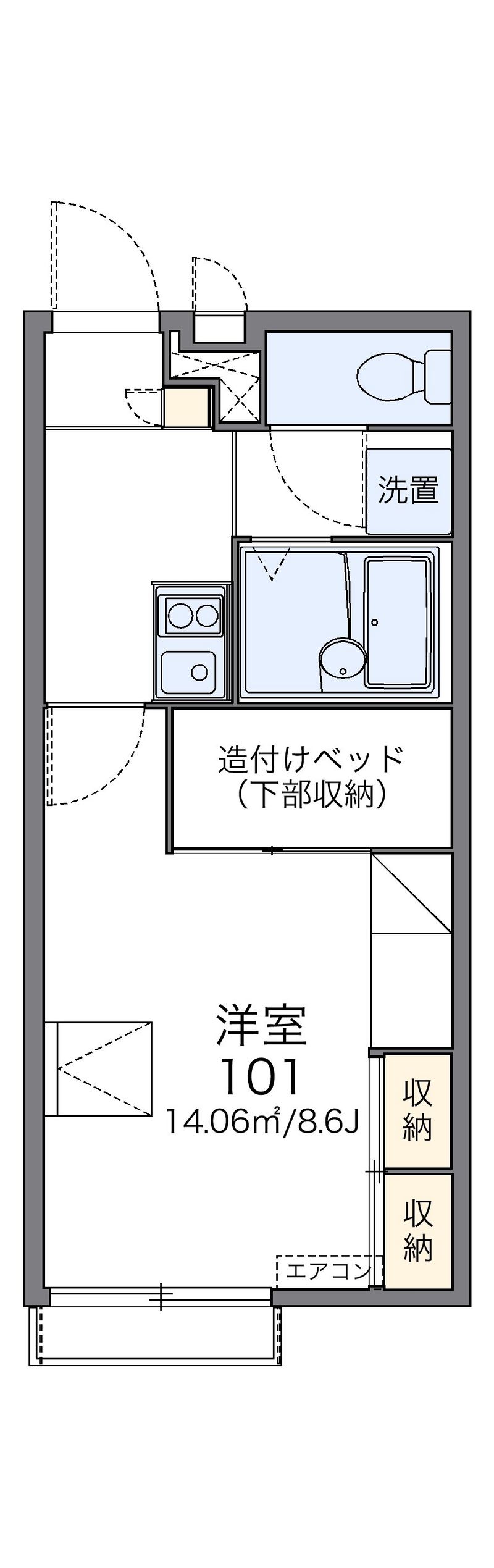 レオパレスオケバ 間取図