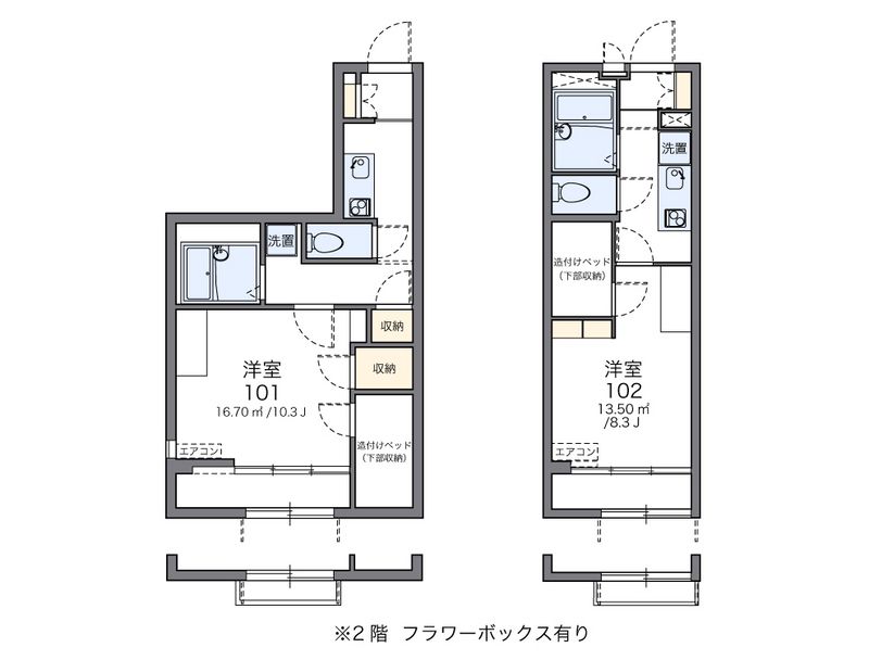 レオパレスボニータドイス 間取図