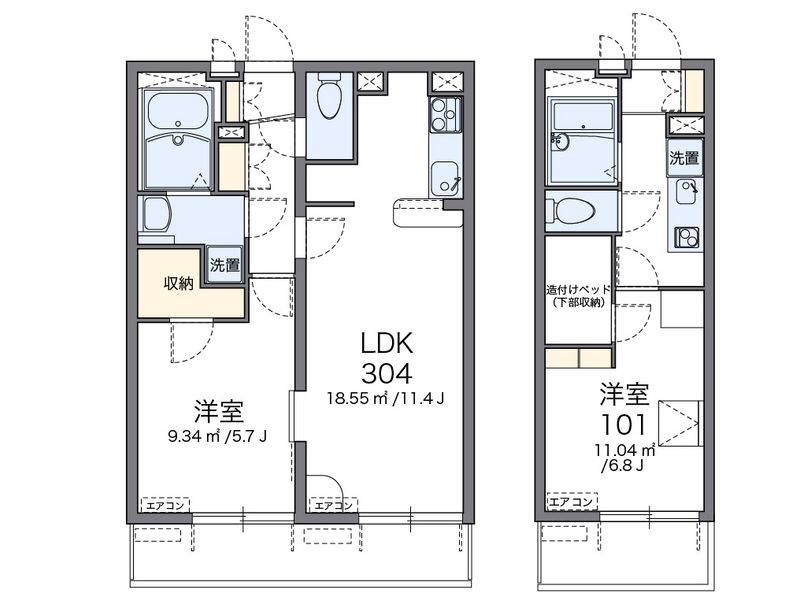 レオパレスやまと 間取図