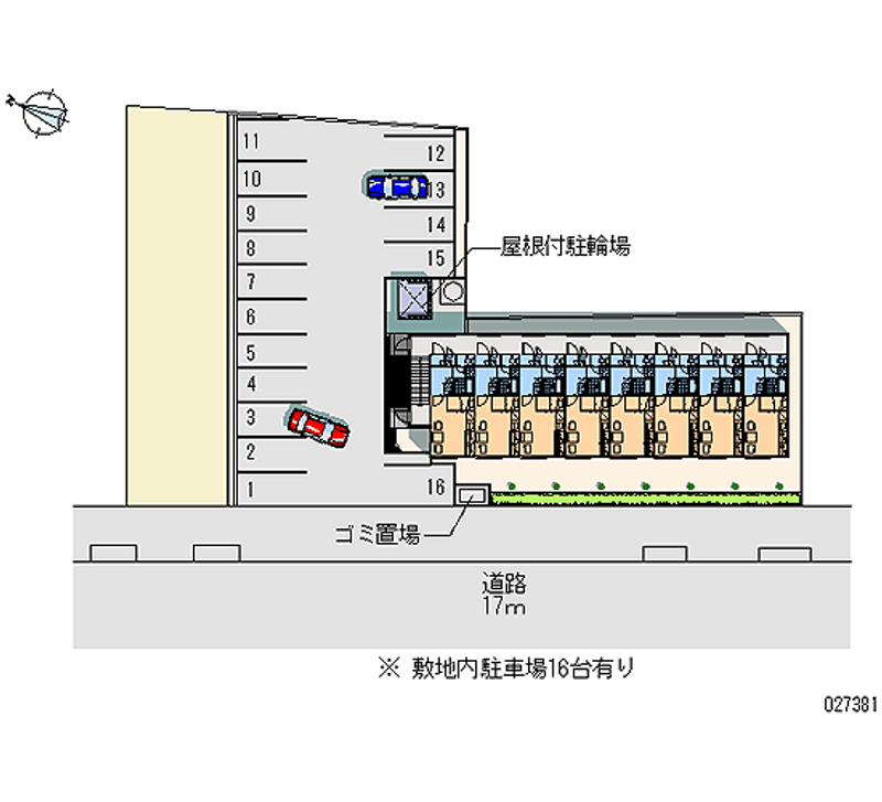 レオパレス北丘珠Ⅱ 月極駐車場