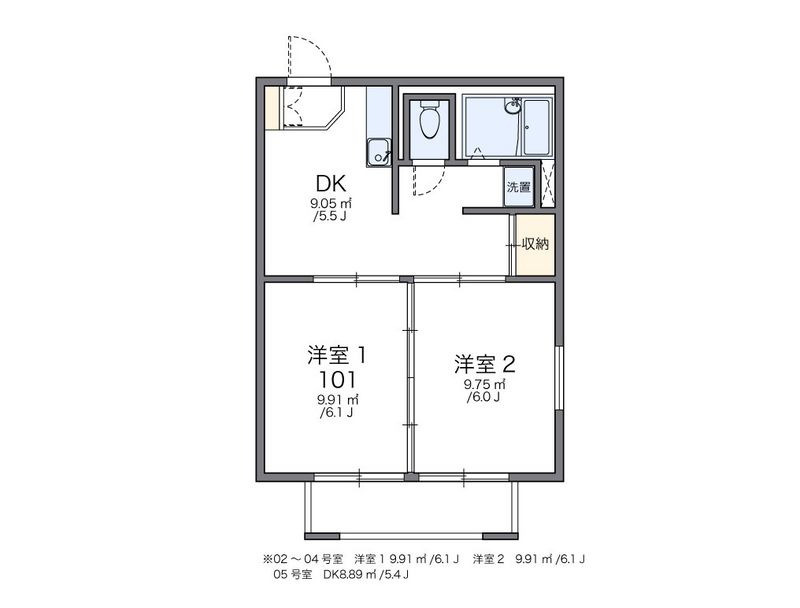 レオパレス白浜第２ 間取図