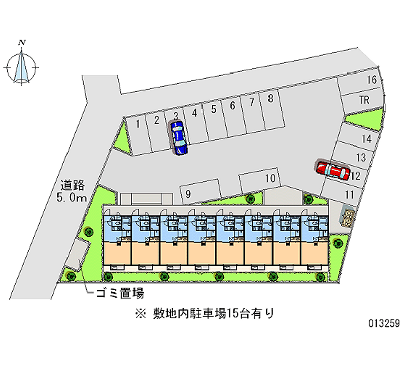 レオパレスウチダ弐番館 月極駐車場