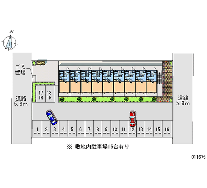 レオパレスキャロル 月極駐車場