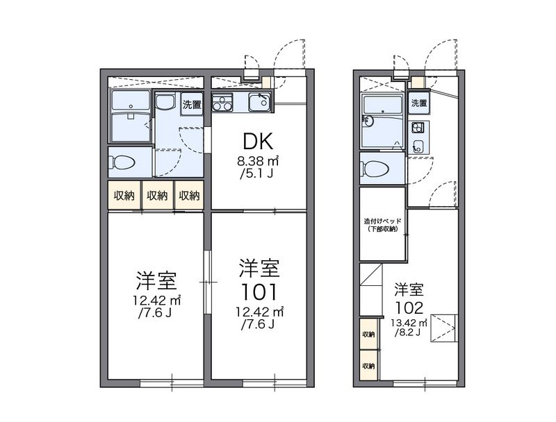 レオパレス光善寺 間取図
